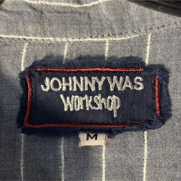 Johnny Was Womens Embroidered Boho Tunic Top Blue Red Long Sleeve Size M - Picture 7 of 10